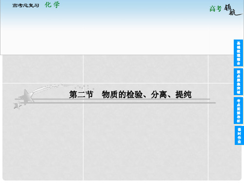 高考化学总复习 第二节 物质的检验、分离、提纯课件 新人教版必修1