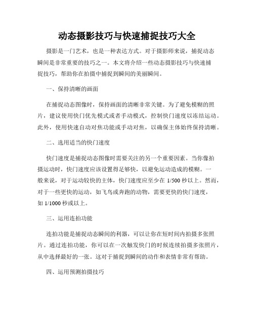 动态摄影技巧与快速捕捉技巧大全