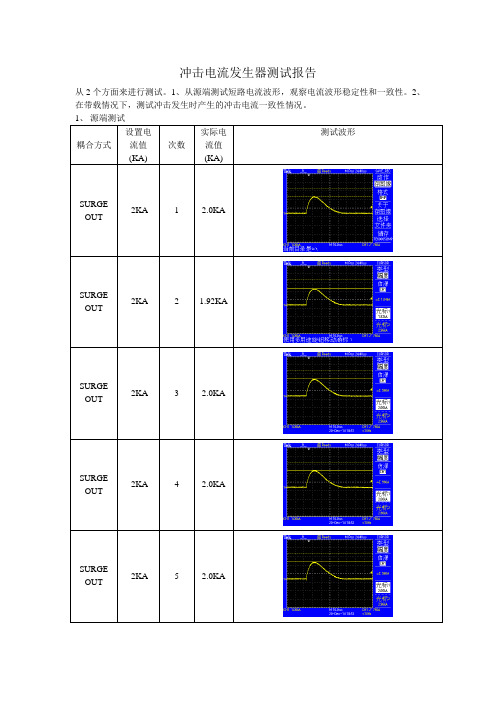 冲击电流发生器测试报告