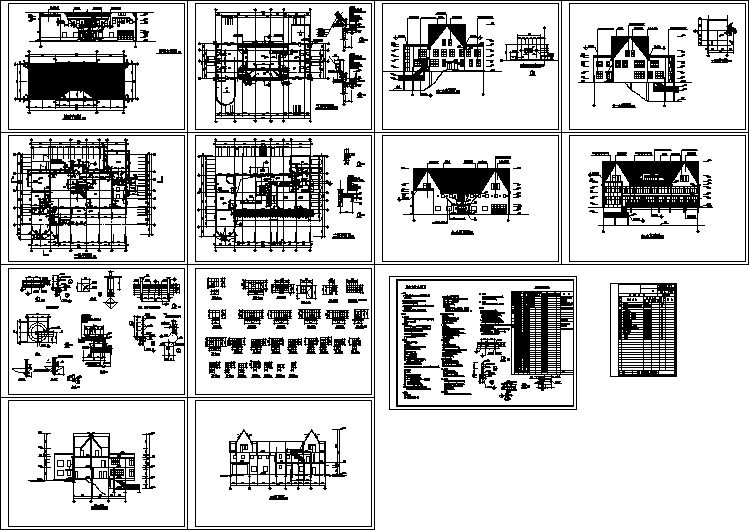 比较详细的一套豪华别墅建筑施工图