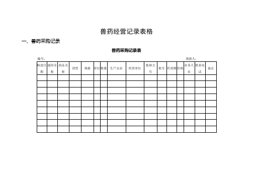 兽药经营记录文件样本