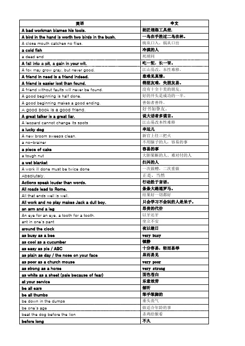 (完整版)英语习语大全,推荐文档