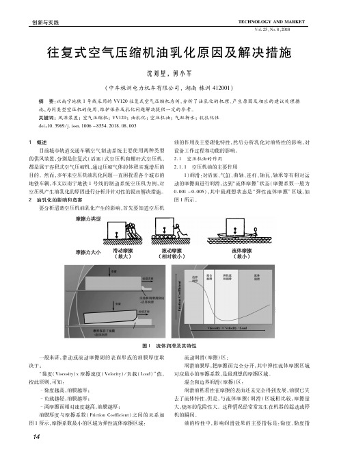 往复式空气压缩机油乳化原因及解决措施