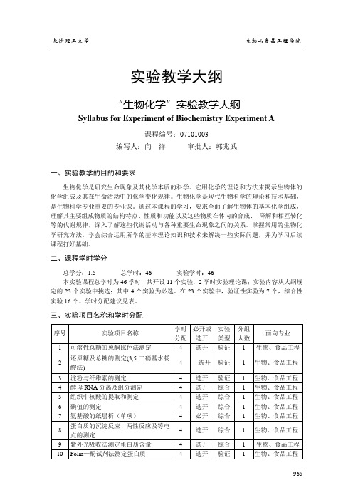 创造性思维训练试验教学大纲-长沙理工大学