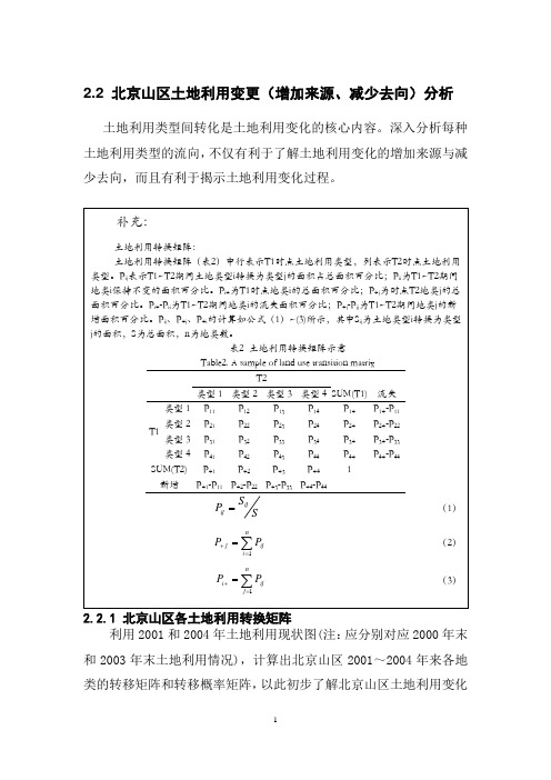 土地利用变化分析补充读物