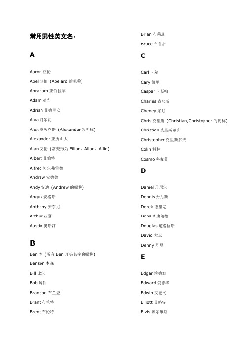常用英文名