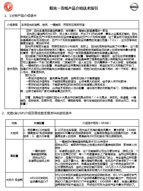 一页纸产品介绍-阳光