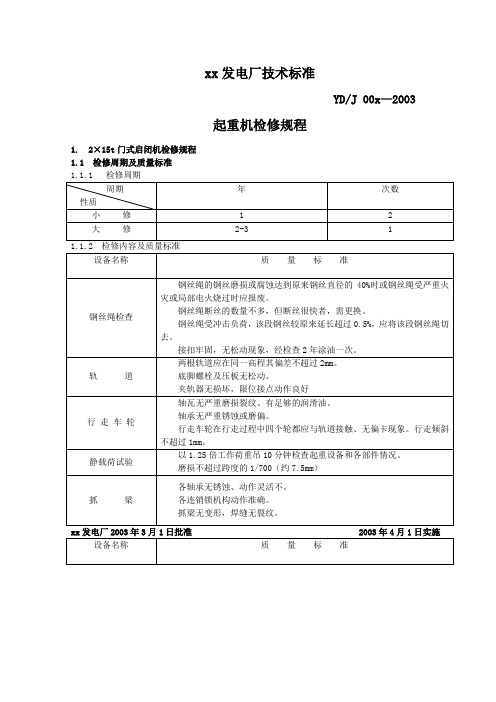 起重机检修规程