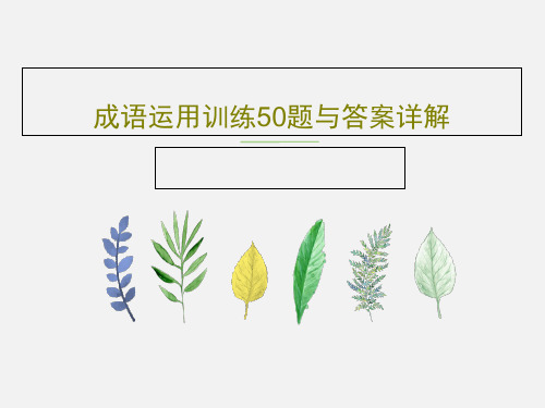 成语运用训练50题与答案详解83页PPT