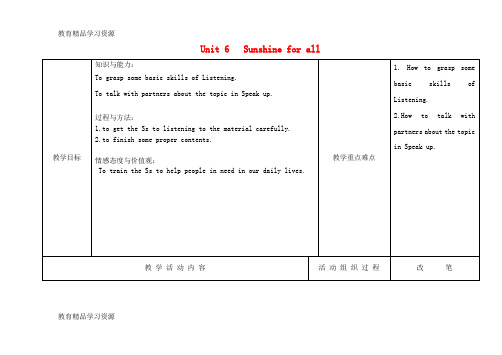 【小初高学习]2016-2017学年八年级英语下册 Unit 6 Sunshine for all