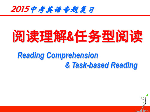 江苏省2015年扬州市英语中考研讨会专题复习——阅读理解;任务型阅读(共31张PPT)