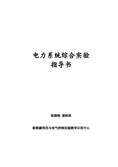 复杂电力系统运行方式试验