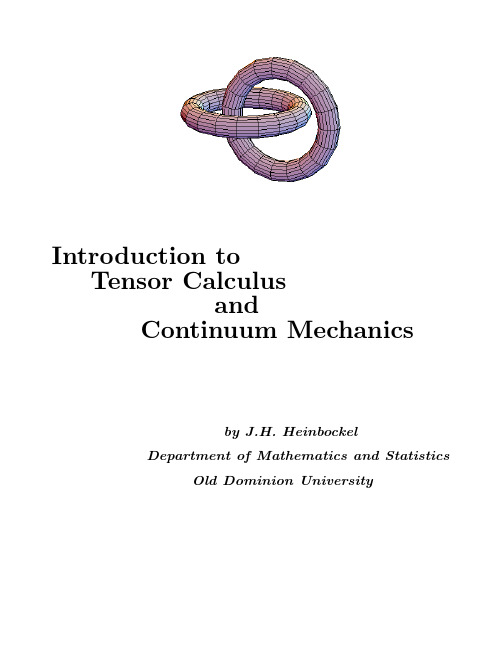 Introduction to Tensor Calculus and Continuum Mechanics 张量分析 英文版 part1