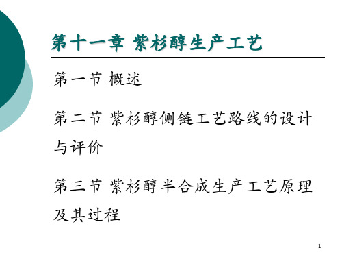 第十一章-紫杉醇生产工艺 第三节 紫杉醇半合成生产工艺原理及其过程