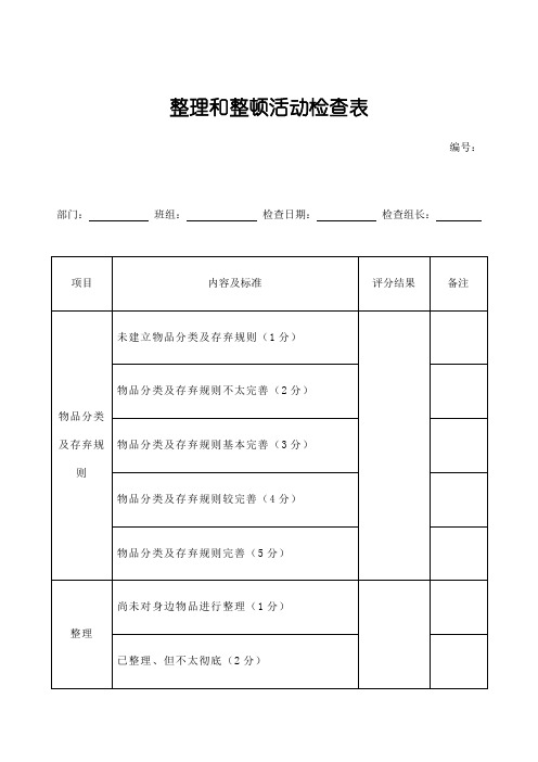 S检查表新