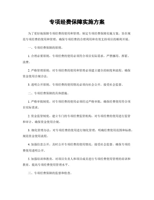 专项经费保障实施方案