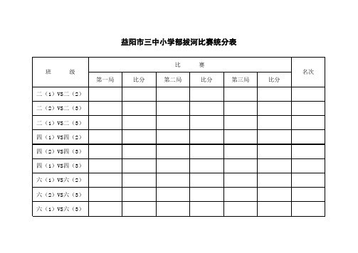 拔河比赛统分表