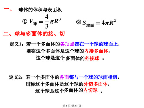 球与多面体的内切外接PPT课件