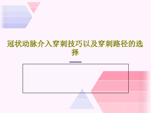 冠状动脉介入穿刺技巧以及穿刺路径的选择PPT文档33页