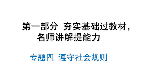 2022年中考道德与法治考点专项突破课件 专题四  遵守社会规则(24张PPT )