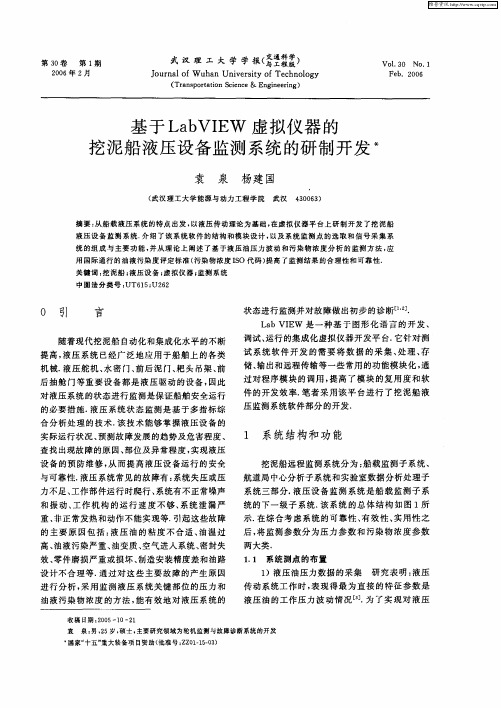 基于LabVIEW虚拟仪器的挖泥船液压设备监测系统的研制开发