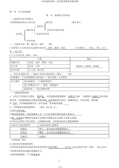 高中地理必修一完整笔记整理有图分解