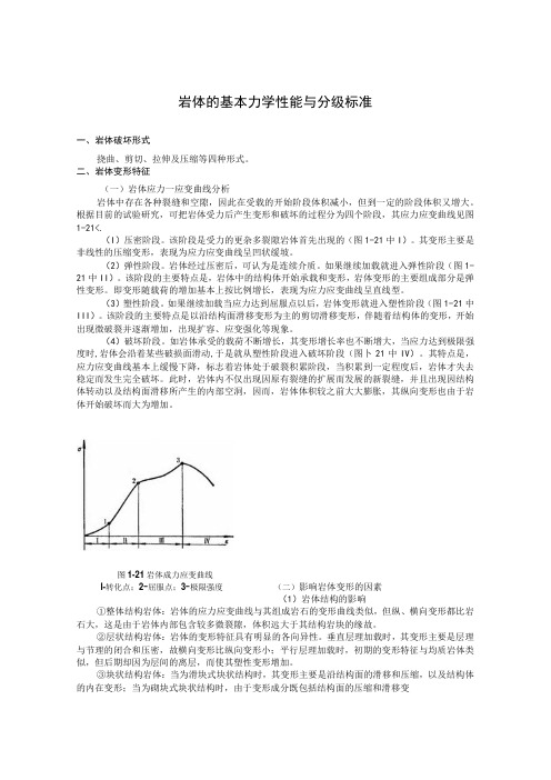 岩体的基本力学性能与分级标准