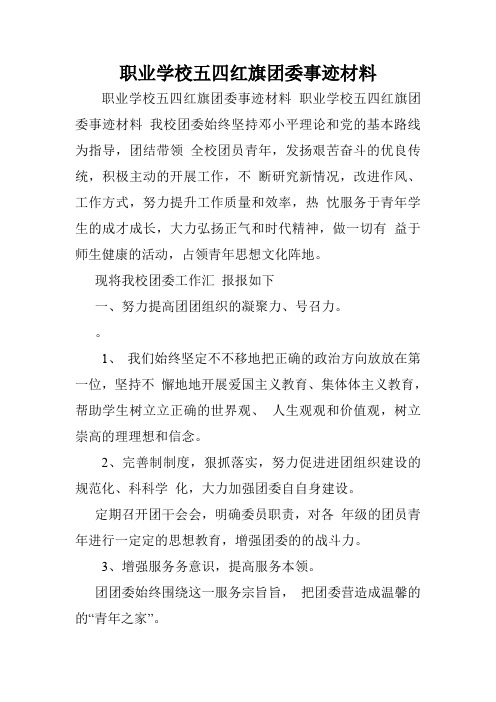 职业学校五四红旗团委事迹材料.doc