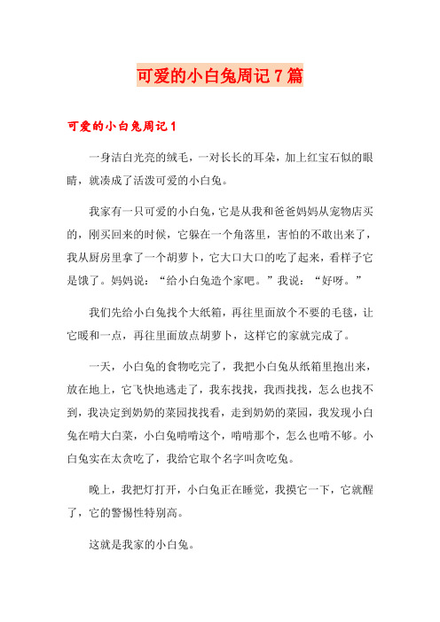 可爱的小白兔周记7篇