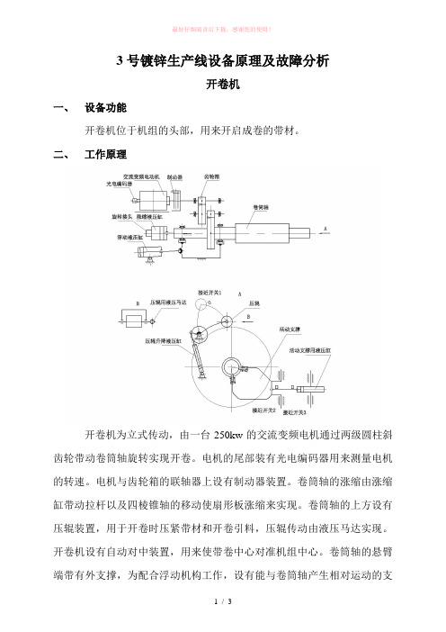 3号镀锌生产线设备原理及故障分析