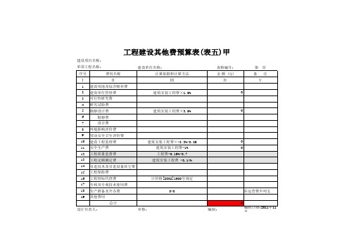 通信管道工程概预算表格模板