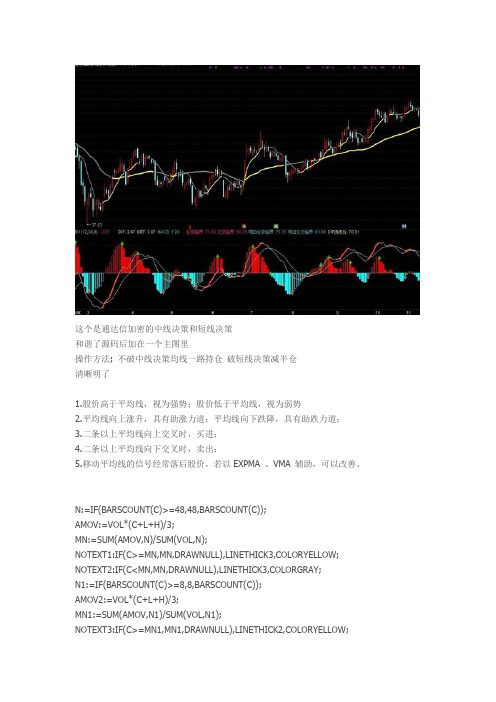 中短线决策主图指标通达信指标公式源码