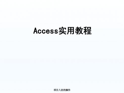 Access实用教程项目8 宏的操作