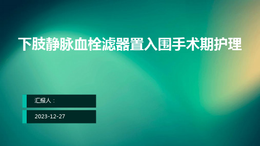 下肢静脉血栓滤器置入围手术期护理PPT课件