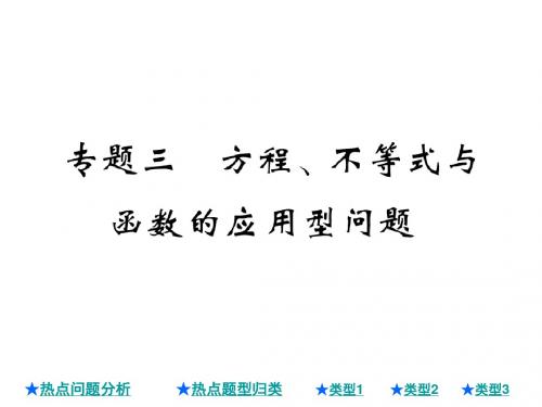 2018年中考数学总复习课件：专题三 方程、不等式与函数的应用型问题(共26张PPT)