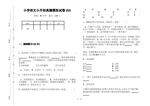 【小学教育】2019最新小学语文小升初(通用版)真题模拟试卷UU3—8K可直接打印