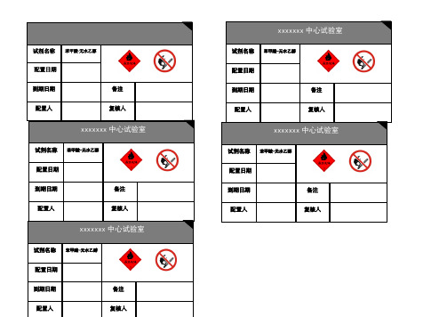 化学试剂配置标签