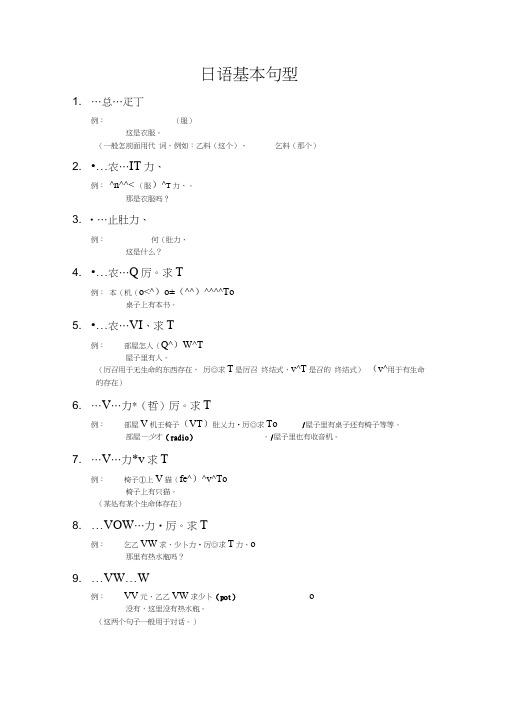 日语语法大全整理笔记之五日语基本句型