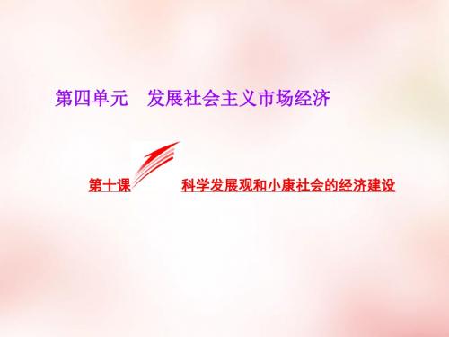 高中政治 第四单元 第十课 科学发展观和小康社会的经济建设课件 新人教版必修1