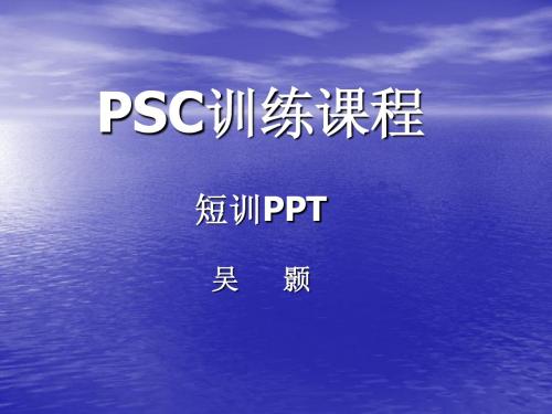 吴颢PSC课程训练