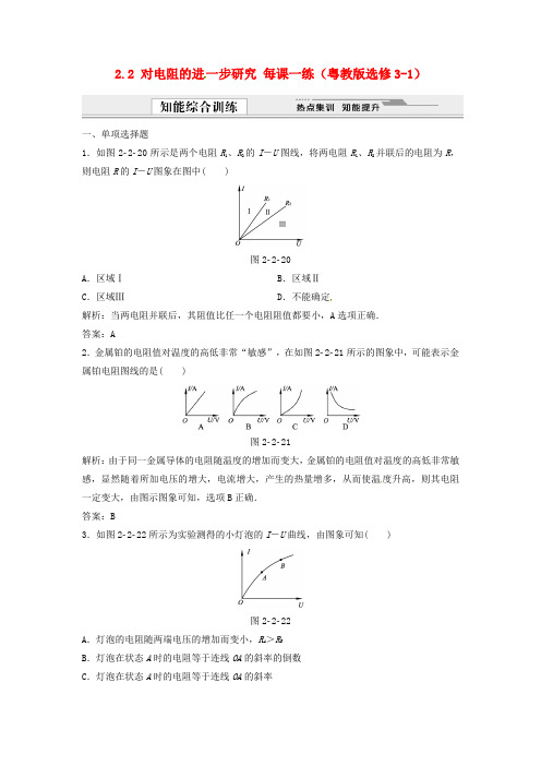 最新-高中物理 22 对电阻的进一步研究每课一练 粤教版