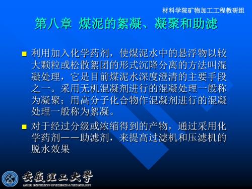 煤泥的絮凝、凝聚和助滤(安徽理工)