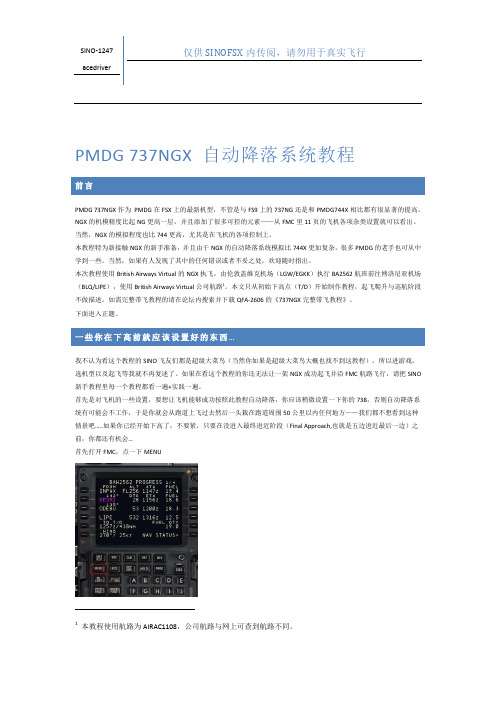 PMDG+737NGX+自动降落系统教程+Alpha+1.00