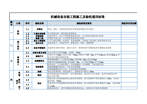 设备安装验收通用标准