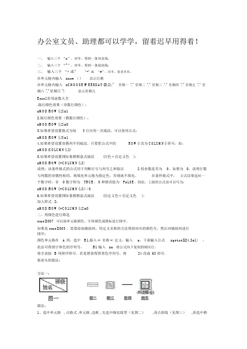 办公室文员实用,表格制作方法