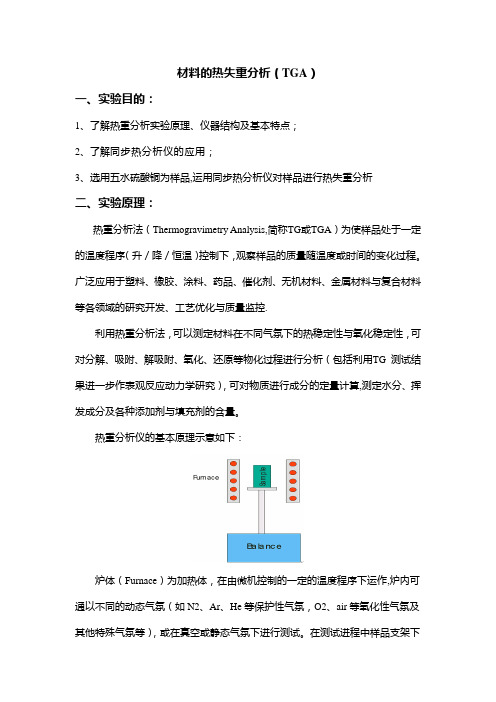 材料的热失重分析(TGA)