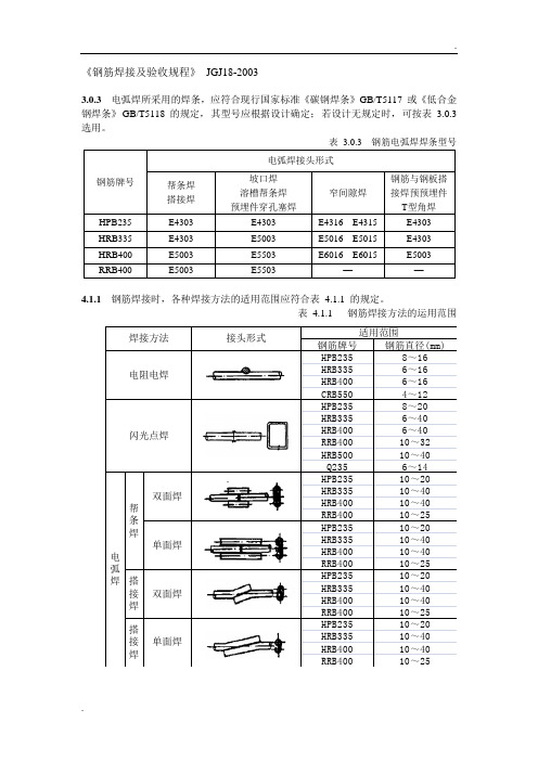 《钢筋焊接及验收规程》 JGJ18