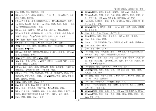 初中多音字整理