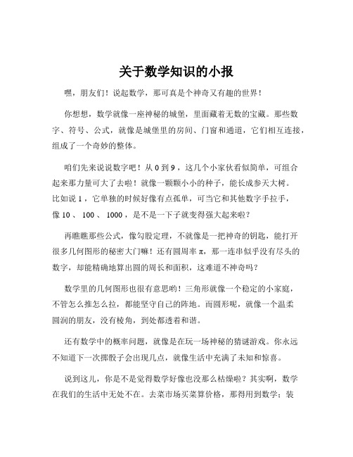 关于数学知识的小报