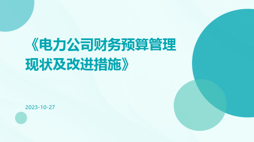 电力公司财务预算管理现状及改进措施